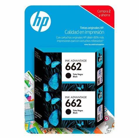 PACK DE 2 CARTUCHOS DE TINTAS HP HP 662 ESTANDAR NEGRO Y TRICOLOR-HP