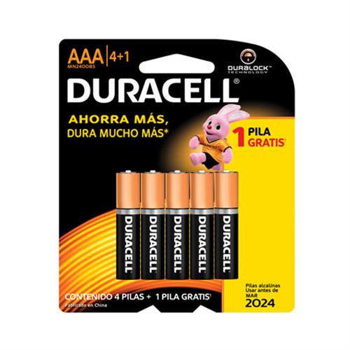 PILA ALCALINA DURACELL AAA DE 1 5 VOLTS 4 PIEZAS