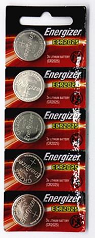 PILA DE LITIO ENERGIZER CR2025 3 VOLTS 5 PIEZAS-ENERGIZER