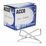 ACO-CLI-P3416-CLIP ACCO MARIPOSA CAJA CON 12 CLIPS