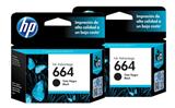 HP-BUN-664NEG-PACK DE 2 CARTUCHOS DE TINTAS HP HP 664 ESTANDAR NEGRO ORIGINAL