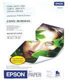 EPS-PAP-S041257-PAPEL MATE HEAVYWEIGHT BLANCO CARTA EPSON 167 GRS BLANCURA 97 1 PAQ C/50 HOJAS