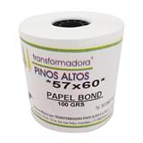 PIN-ROL-RB5760-ROLLO PARA CALCULADORA SATINADO DE 57MM X 60 MTS COLOR BLANCO 1 CAJA CON 50 PZ