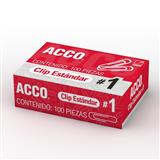 ACO-CLI-P1650-CLIP ESTANDAR NUMERO 1 ACCO CAJA CON 100 CLIPS