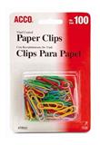 ACO-CLI-P6130-CLIP ESTANDAR DE COLORES NUMERO 1 ACCO CAJA CON 100 CLIPS