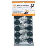 ACO-GAF-MX02303-BROCHE PARA GAFETE GBC TIPO YOYO COLOR TRANSPARENTE 1 PAQUETE CON 10 PIEZAS