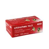 ACO-PIN-P2629-CHINCHETA DE ACERO NIQUELADA ACCO DE 9.52 MM CABEZA DE METAL 1 CAJA CON 100 PIEZAS