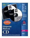 AVE-ETI-5692-ETIQUETAS CD/DVD AVERY 5692 COLOR BLANCO 40 PZAS PARA DISCO Y 80 PZAS PARA EL LOMO