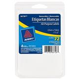 AVE-ETI-66728-ETIQUETA AVERY 66728 MULTIUSOS DE COLOR BLANCA 2.5 X 7.6 1 PAQUETE CON 72 ETIQUETAS