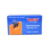 BAC-SUJ-AGPI1-SUJETADOCUMENTOS MINI BACO PARA UN GROSOR APROXIMADO DE 10 MM 1 CAJA 12 PIEZAS