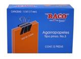 BAC-SUJ-AGPI3-SUJETADOCUMENTOS CHICO BACO PARA UN GROSOR APROXIMADO DE 17 MM 1 CAJA 12 PIEZAS