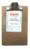 BAC-TAB-CARTA-TABLA SUJETAPAPEL BACO FIBRACEL TAMAÑO CARTA DE PLASTICO CON BROCHE METALICO 1 PIEZA