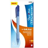 BER-BOL-119016-BOLIGRAFO PAPER MATE KILOMETRICO 100RT COLOR AZUL DE PUNTO MEDIANO 1 CAJA C/12 PZAS
