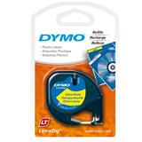 BER-CNT-11332-CINTA PARA ROTULADOR DYMO LETRATAG COLOR NEGRO SOBRE COLOR AMARILLO TAMAÑO 12MM X 4M