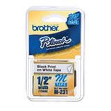 BRO-CIN-M231-CINTA PARA ROTULADOR NEGRO SOBRE COLOR BLANCO BROTHER TAMAÑO 12MM