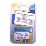 BRO-CIN-M531-CINTA PARA ROTULADOR NEGRO SOBRE COLOR AZUL BROTHER TAMAÑO 12MM