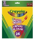 CRA-COL-684024-LAPICES DE COLORES CRAYOLA CM-24L DE MADERA 1 CAJA CON 24 PIEZAS