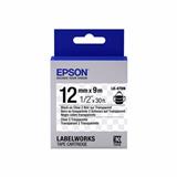 EPS-CIN-LK4TBN-CINTA PARA ROTULADOR EPSON LK-4TBN COLOR NEGRO SOBRE COLOR TRANSPARENTE TAMAÑO 12 MM