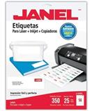 JAN-ETI-5262-25-ETIQUETAS BLANCAS JANEL J-5262 DE 3.4X10.2 CM 1 PAQUETE