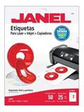 JAN-ETI-5931-25-ETIQUETAS PARA CD BLANCAS JANEL J-593125 DE 117 MM 1 PAQUETE