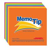 JAN-PST-303197-NOTA ADHESIVA REMOVIBLE JANEL MEMOTIP COLORES NEON FORMA CUADRADA 400 HOJAS
