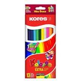 KOR-COL-KN13-LAPICES DE COLORES KORES KN13 DE MADERA 1 CAJA CON 13 PIEZAS