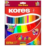 KOR-COL-KN26-LAPICES DE COLORES KORES KN26 DE MADERA 1 CAJA CON 26 PIEZAS