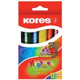 KOR-CRA-221312-CRAYONES JUMBO KORES COLOR SURTIDO CAJA CON 12 PIEZAS