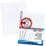 KYM-REP-HOJR07-HOJAS DE REPUESTO KYMA CUADRO GRANDE TAMAÑO CARTA PAQUETE CON 100 HOJAS