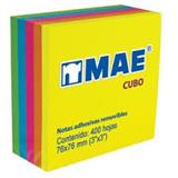 MAE-STI-21012-NOTA ADHESIVA REMOVIBLE MAE SP21012 COLORES NEON FORMA CUADRADA 400 HOJAS