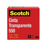 P3M-ADS-55019X3-CINTA ADHESIVA CORTE FACIL SCOTCH 550 TRANSPARENTE DE 19 MM X 33 M 1 PZA
