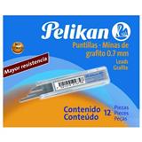 PEL-PUN-3032100-PUNTILLAS PELIKAN DE GRAFITO NÚMERO 0.7 MM 1 TUBO CON 12 PUNTILLAS
