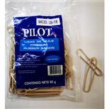 PIL-LIG-18NAL-LIGAS HULE NATURAL PILOT NO. 18 COLOR NATURAL 1 BOLSA CON 80 GR