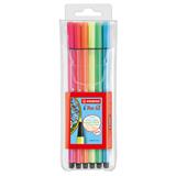 STB-PLU-68NEON-PLUMINES STABILO DE COLORES NEON 1 PAQUETE CON 6 PIEZAS