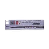 ZEB-MIN-0901-PUNTILLAS ZEBRA DE GRAFITO NÚMERO 0.7 MM 1 TUBO CON 12 PUNTILLAS