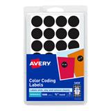AVE-2102-ETIQUETAS REMOVIBLES CIRCULARES NEGRO 3/4IN/1,008 ETIQUETAS