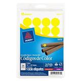 AVE-2104-ETIQUETAS REMOVIBLES CIRCULARES AMARILLO 3/4IN/1,008 ETIQUETAS