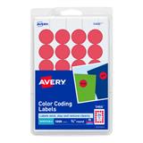 AVE-2107-ETIQUETAS REMOVIBLES CIRCULARES ROJO 3/4IN/1,008 ETIQUETAS