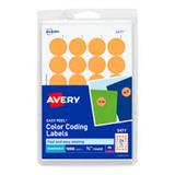 AVE-2111-ETIQUETAS REMOVIBLES CIRCULARES NARANJA NEON 3/4IN 1,008 ETIQUETAS