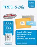 AVE-30600-ETIQUETA LASER BLANCA PRESSAPLY 2.54 X 6.67 CM(3,000 ETIQ)