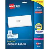 AVE-5260-ETIQUETA LASER BLANCA 1 X 2 5/8IN(25 HJS/750 ETI)