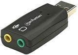 IC-CO-150859-CONVERTIDOR DE AUDIO MANHATTAN 150859 3.5MM A USB NEGRO