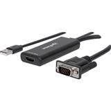 IC-CO-152426-CONVERTIDOR DE DATOS MANHATTAN 152426 VGA A HDMI AUDIO USB NEGRO