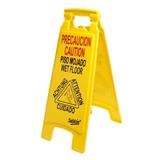 SAB-SEN-PM77002-LETRERO DE PLASTICO SABLON LEMA PRECAUCION PISO MOJADO COLOR AMARILLO