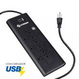 STE-MULT-905420-MULTICONTACTO 12 SALIDAS CON DOBLE CARGADOR USB STEREN 905-420