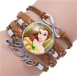 JUG-DIS-BELLA-Disney Pulsera de princesa Bella color CAFÉ